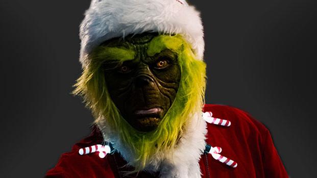 The picture shows the Grinch in the foreground.