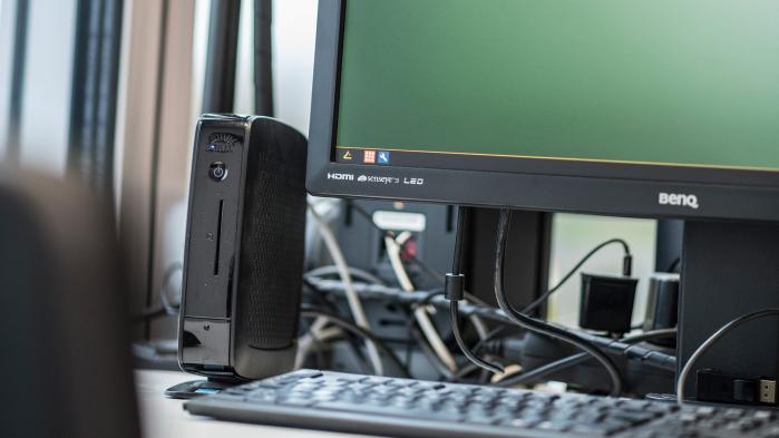 Thin client stands on a desk of a company