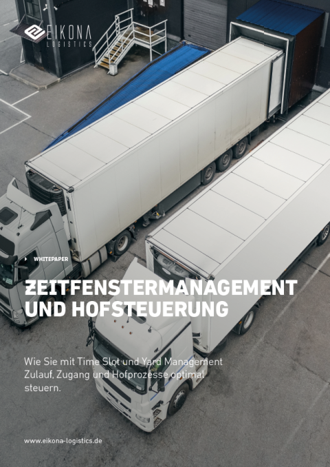 "Zeitfenstermanagement und Hofsteuerung" ist auf dem Titelbild eines Whitepapers zu sehen.