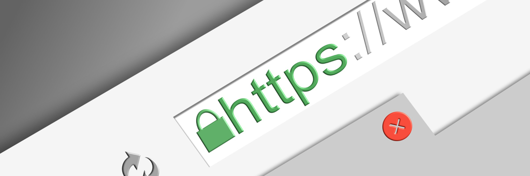 Green SSL certificate of an opened website
