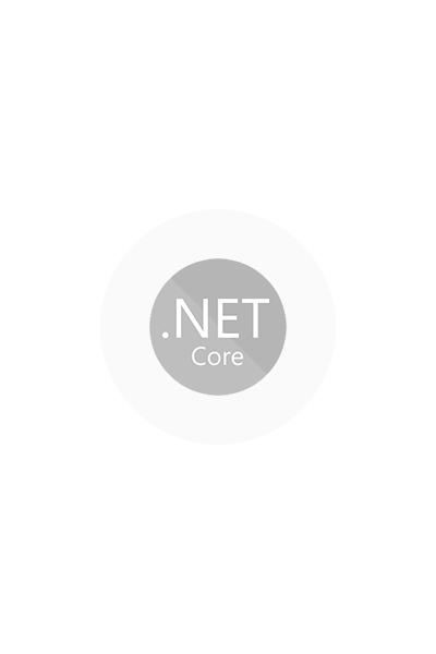 Ein dunkelgraues Logo .NET Core auf hellgrauem Kreis.