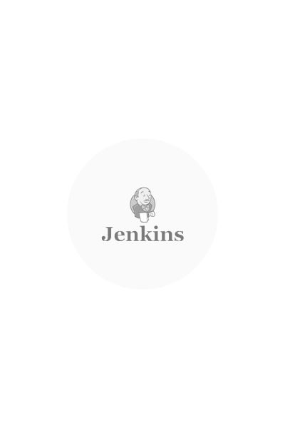 Ein dunkelgraues Logo Jenkins auf hellgrauem Kreis.