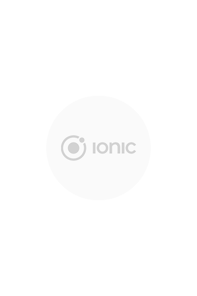 Ein dunkelgraues Logo ionic auf hellgrauem Kreis.