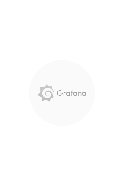 Ein dunkelgraues Logo Grafana auf hellgrauem Kreis.