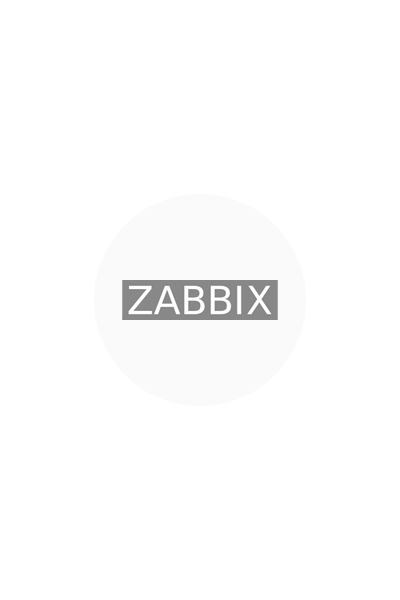 Ein dunkelgraues Logo ZABBIX auf hellgrauem Kreis.