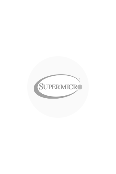 Ein dunkelgraues Logo SUPERMICRO auf hellgrauem Kreis.