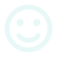 Hellblaues Smiley Icon auf dunkelblauem Hintergrund.